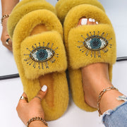 Fashion Eye Fluffy Slippers